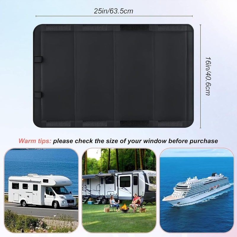 Xishuihe RV Door Window Shade Cover,25 x 16 Inches, Foldable Window Cover with Velcro, Waterproof Thickened Oxford Fabric for UV Protection, Camper Trailer Travel Accessories - Image 2